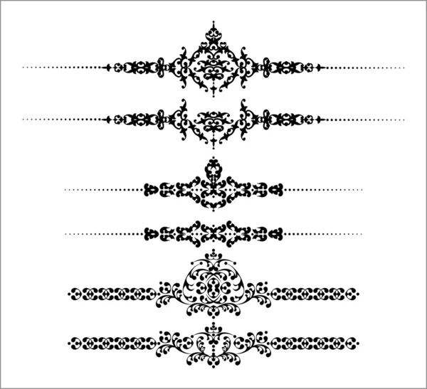 Орнаментальные линии правил — стоковый вектор