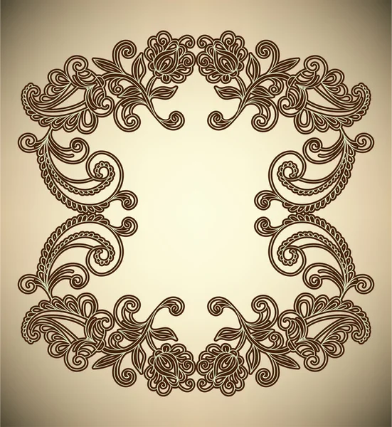 Vintage Frame with abstract flowers — Stock Vector