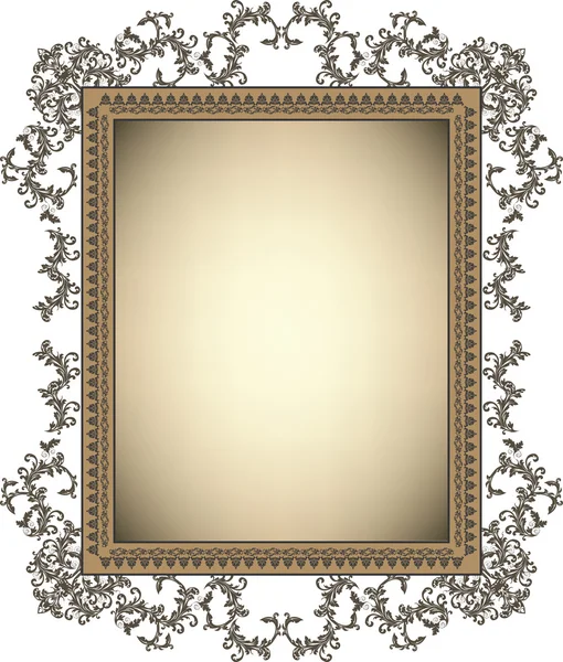 Vintage frame met bloemsieraad — Stockvector