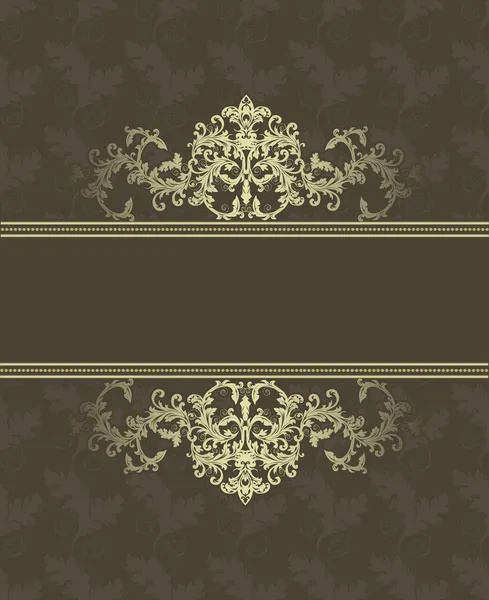 Gold frame on a brown background — Stock Vector