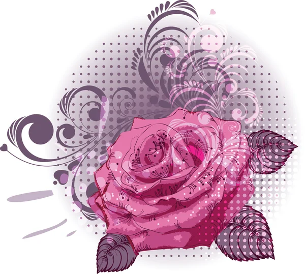 花卉背景与玫瑰 eps10 — 图库矢量图片