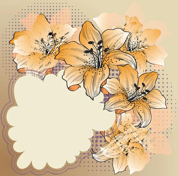 Zambak eps10 ile çiçek arka plan — Stok Vektör
