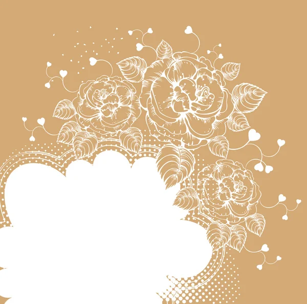Cadre floral avec fantaisie Rose — Image vectorielle