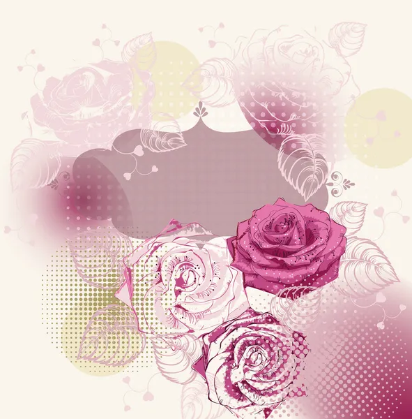 Cornice floreale con fantasia Rose eps10 — Vettoriale Stock