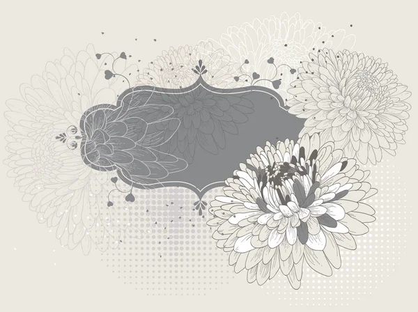 菊の花の咲く eps10 とフレーム — ストックベクタ