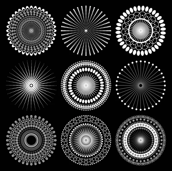 Набір абстрактних мереживних квітів — стоковий вектор