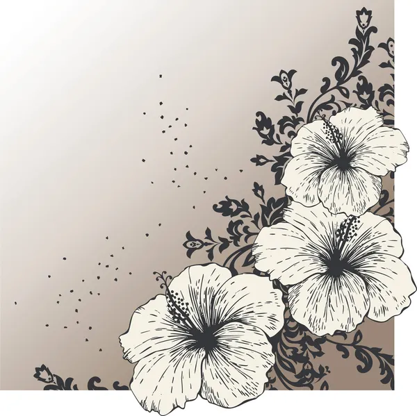 Abstracte achtergrond met bloeiende hibiscus — Stockvector