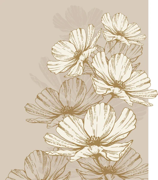 Arrière-plan avec des fleurs florissantes — Image vectorielle