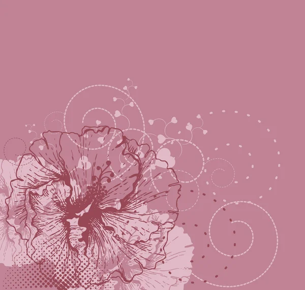 Bloeiende hibiscus hart — Stockvector