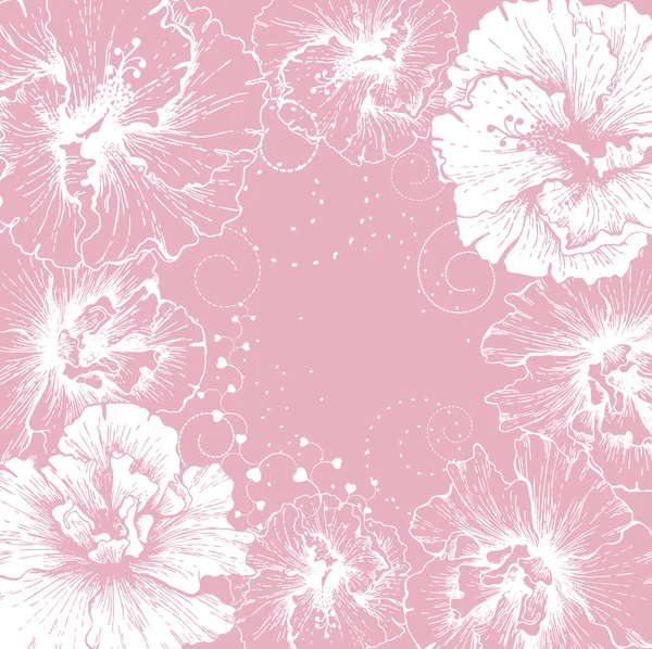 Festive background with blooming hibiscus — Stock Vector
