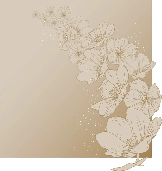 Floral achtergrond met bloeiende tulpen — Stockvector