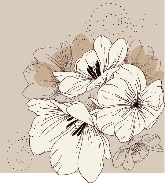 Blumenhintergrund mit blühenden Tulpen — Stockvektor