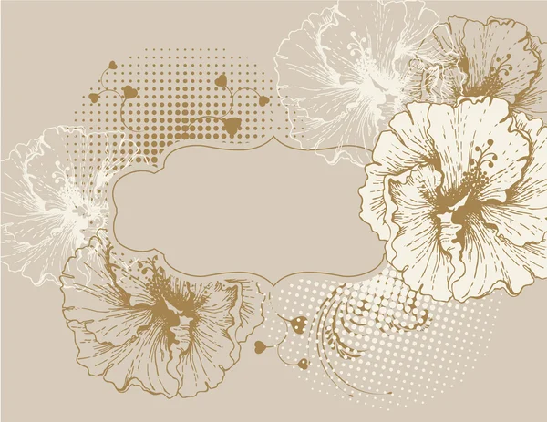 Cadre avec hibiscus fleuri — Image vectorielle