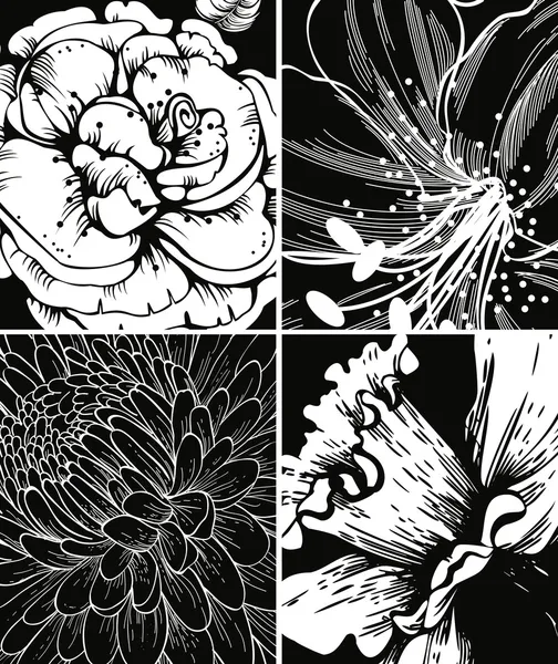 Набор цветочных графических фонов — стоковый вектор