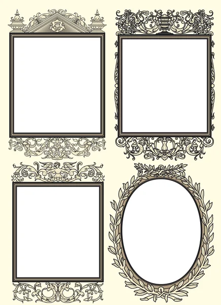 Set de cuatro marcos ornamentales vintage — Foto de Stock
