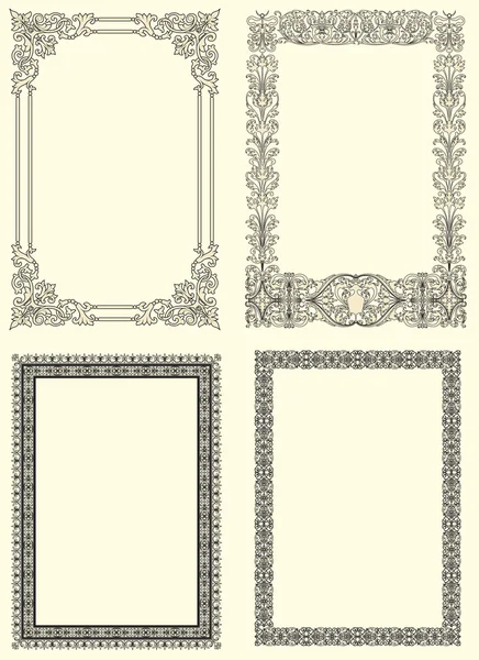 Set de cuatro marcos ornamentales vintage —  Fotos de Stock