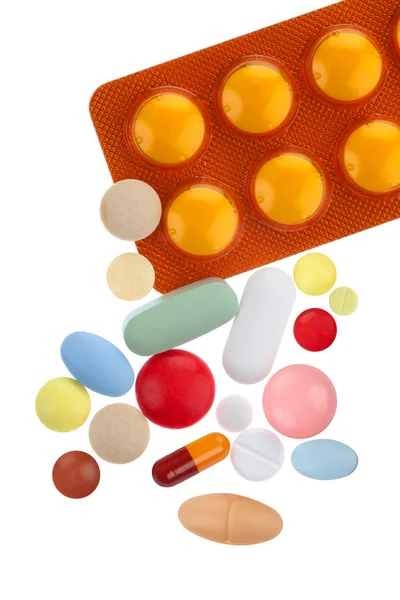 Comprimidos comprimidos e cápsulas — Fotografia de Stock