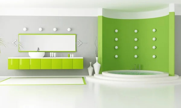 Yeşil modern banyo — Stok fotoğraf