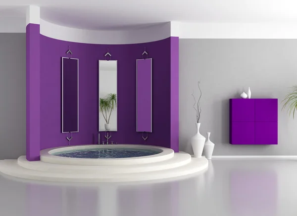 Fialový luxusní koupelna — Stock fotografie