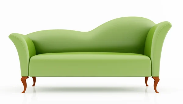 Yeşil moda kanepe — Stok fotoğraf