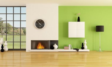 Minimalist fireplace clipart