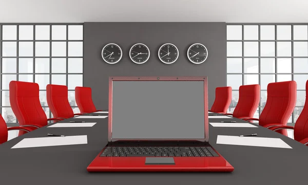 Red and black meeting room — Stock Photo, Image