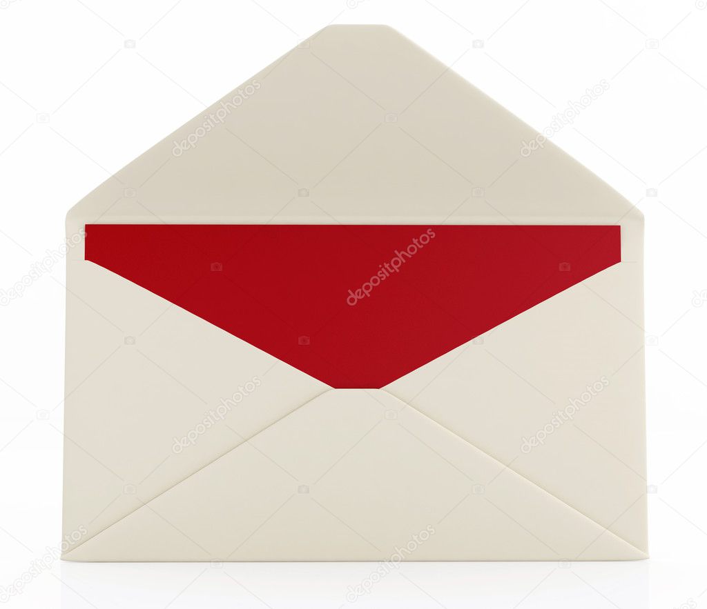 Open envelope with message card