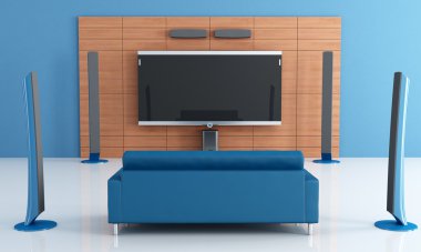 Blue home theater clipart