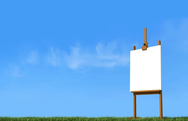 Sanatçı şövale üzerinde çim — Stok fotoğraf
