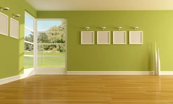 Зеленая пустая комната — стоковое фото