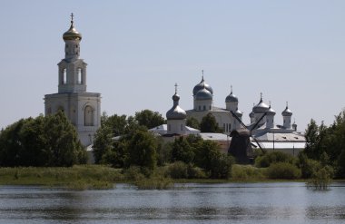 View on Yuriev (St'George) Monastery in Novgorod the Great, Russia clipart