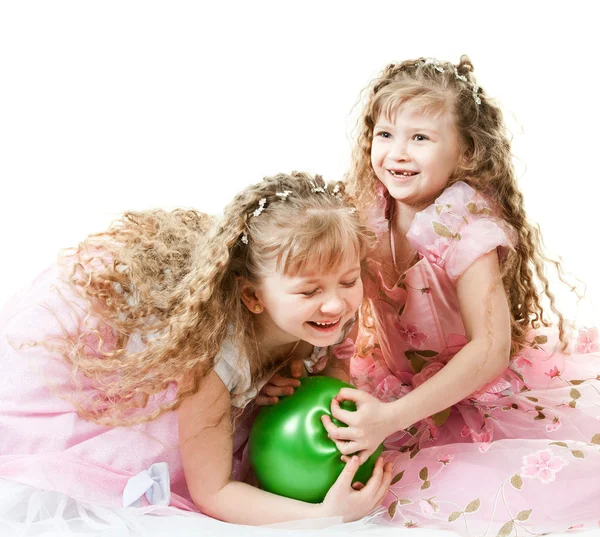 Twin sisters playing — Stock Photo, Image