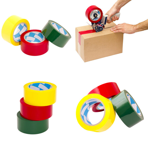 Набор из четырех изображений упаковочных материалов
