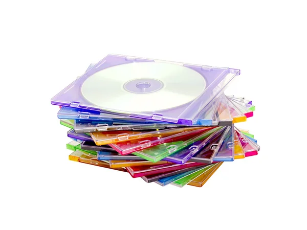 Пачка цветных дисков — стоковое фото