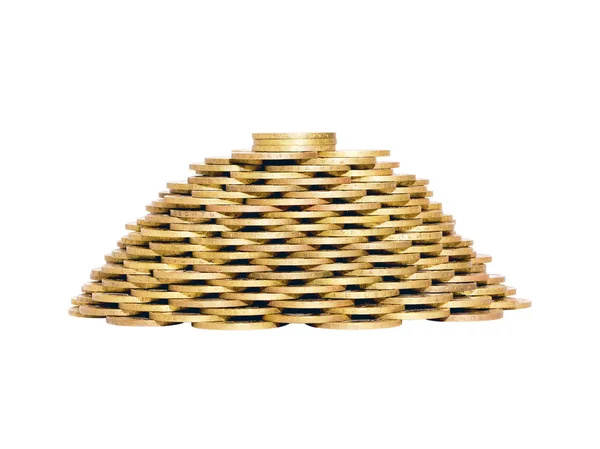 Eine Pyramide aus Münzen — Stockfoto