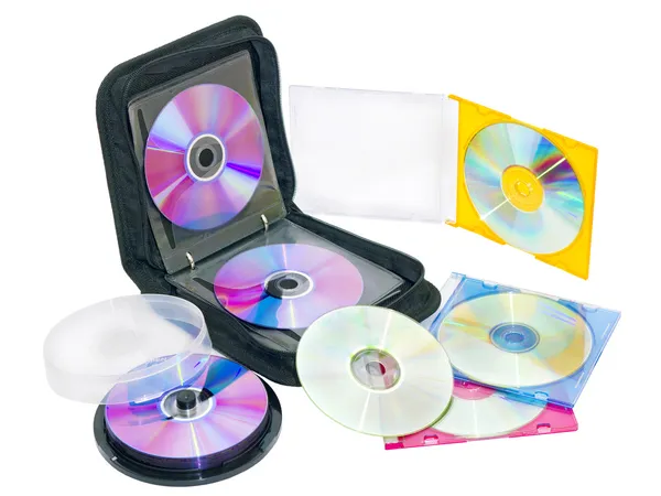 钱包为 dvd 和 cd 光盘的 — 图库照片