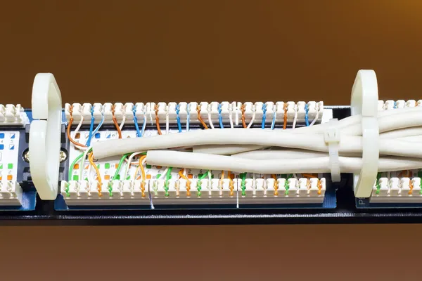 Rear view of the patch panel — Stock Photo, Image