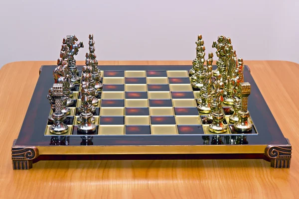 Cast iron lacquered chess board — Stock Photo, Image