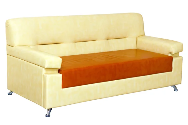 Ljus läder soffa modern design — Stockfoto
