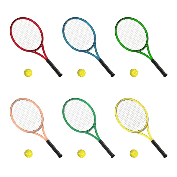Des couleurs raquetas de tenis — Foto de Stock