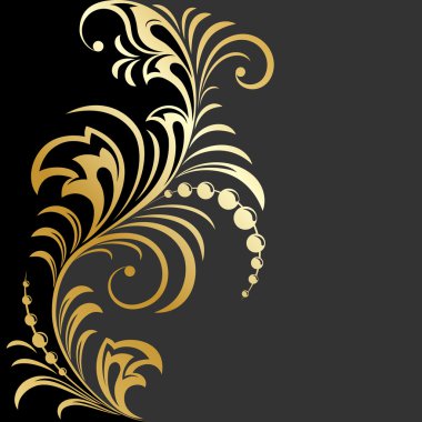 Golden floral background clipart