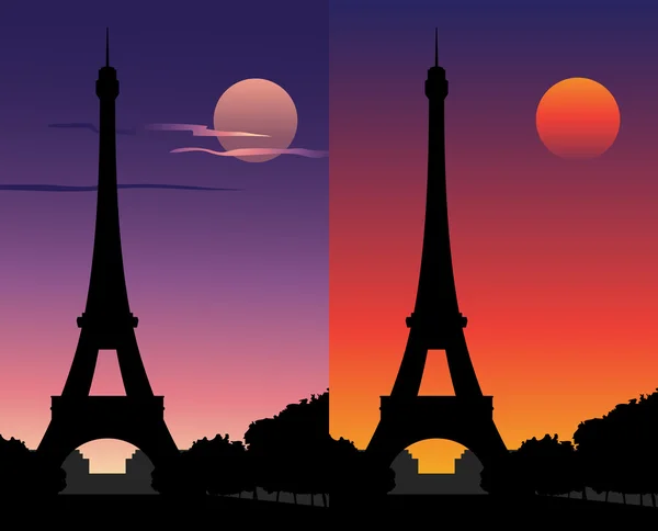 Menara Eiffel di malam hari - Stok Vektor