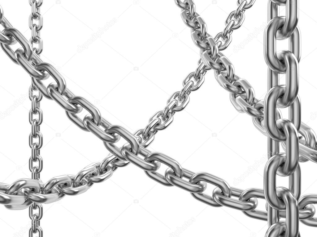 Hanging steel chains.