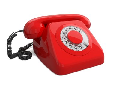 Kırmızı retro telefon