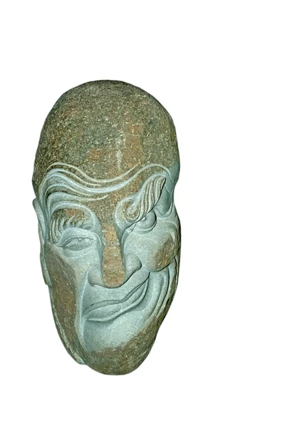 과장 얼굴-돌 조각 작품 — 스톡 사진