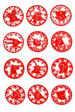 Chinese paper-cut works clipart