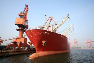 Ocean-going cargo ship clipart