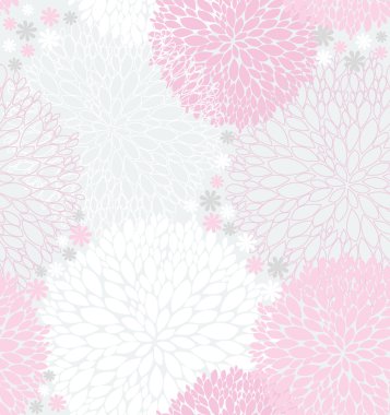 Abstract Seamless spring pink floral pattern clipart