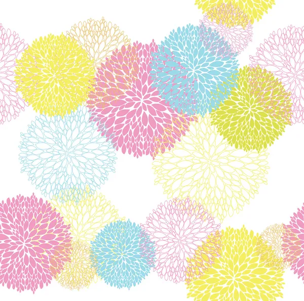 Abstracte naadloze voorjaar kleurrijke bloemmotief — Stockvector