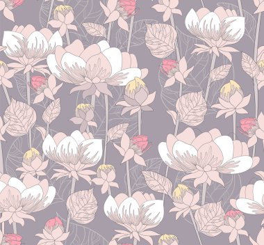 Seamless pastel floral pattern. Background with flowers. clipart